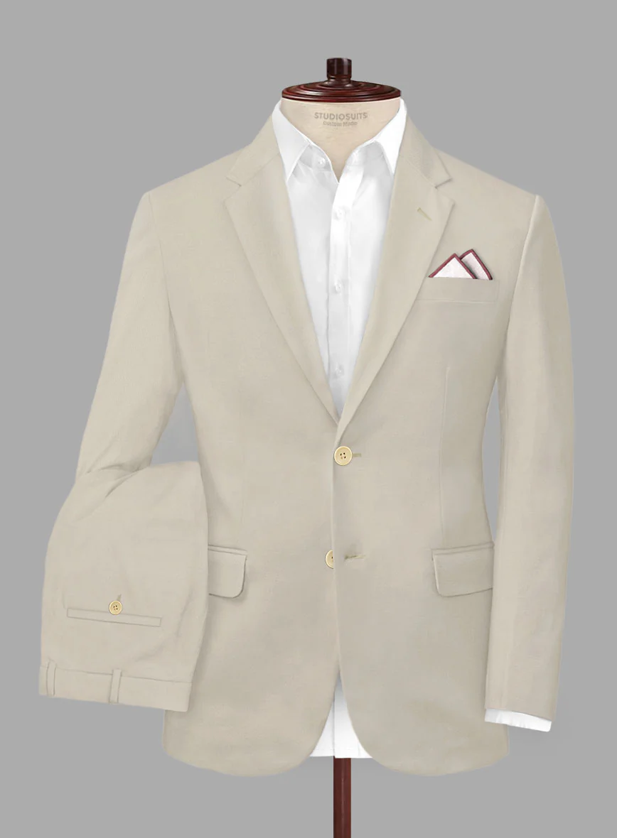 Army Khaki Stretch Chino Suit - Image 2