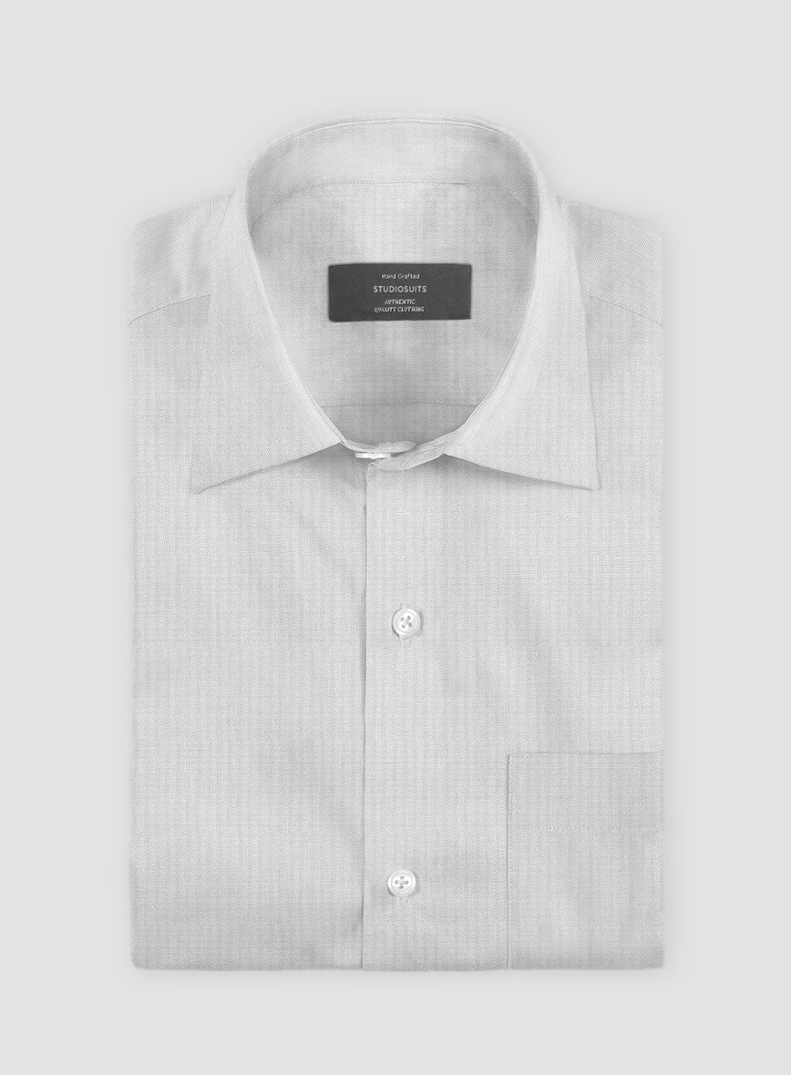Ash Gray Herringbone Cotton Shirt