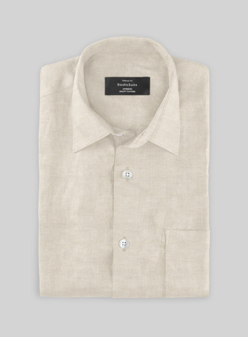 Beige Cotton Linen Shirt