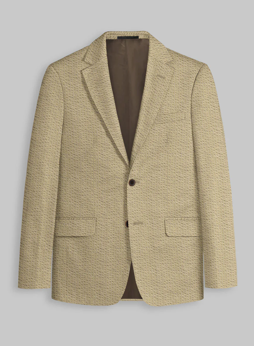 Beige Seersucker Jacket