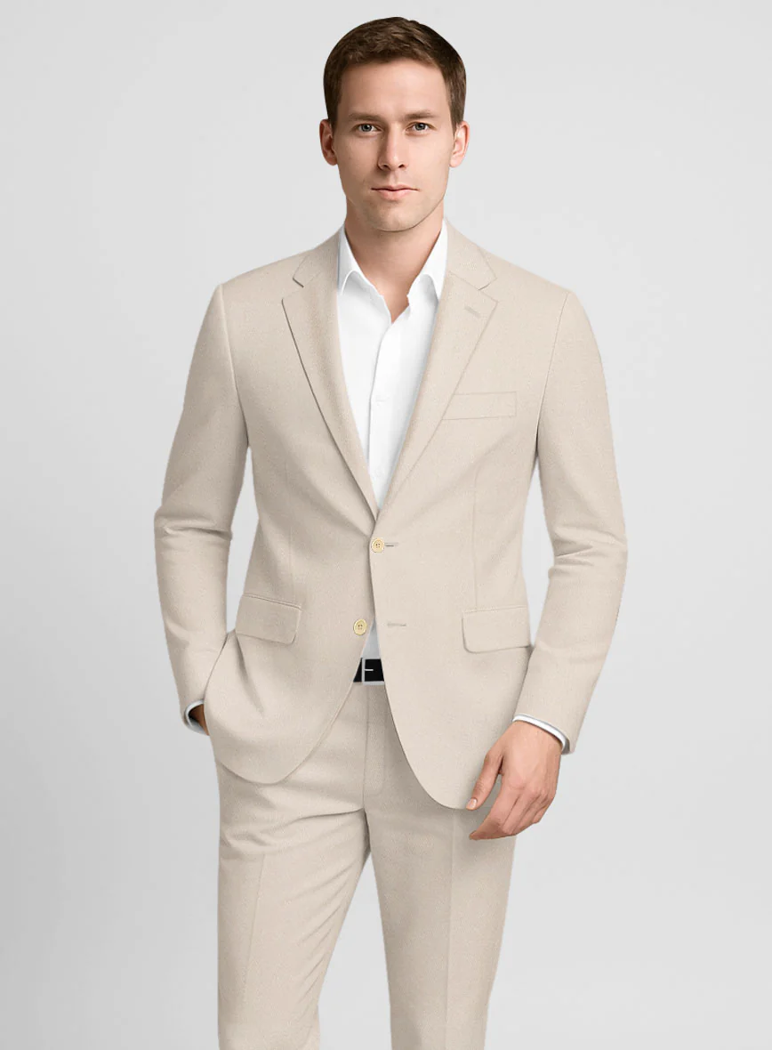 Beige Stretch Chino Jacket - Image 2