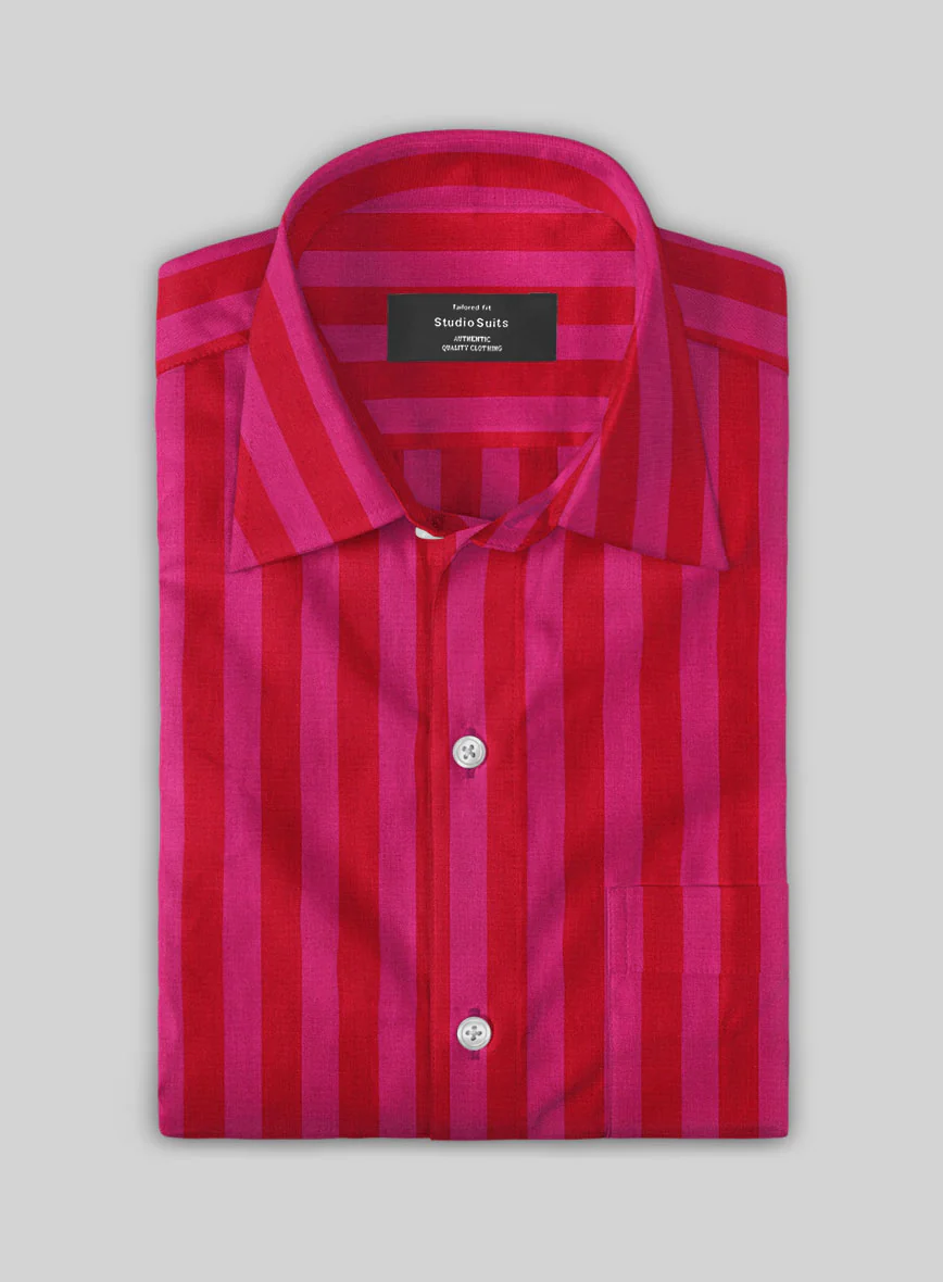 Berry Stripe Organic Cotton Shirt