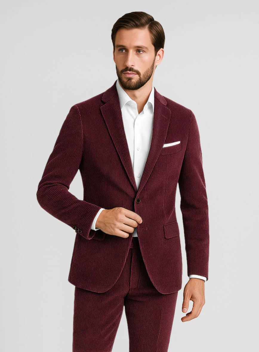 Berry Wine Corduroy Suit - Image 4