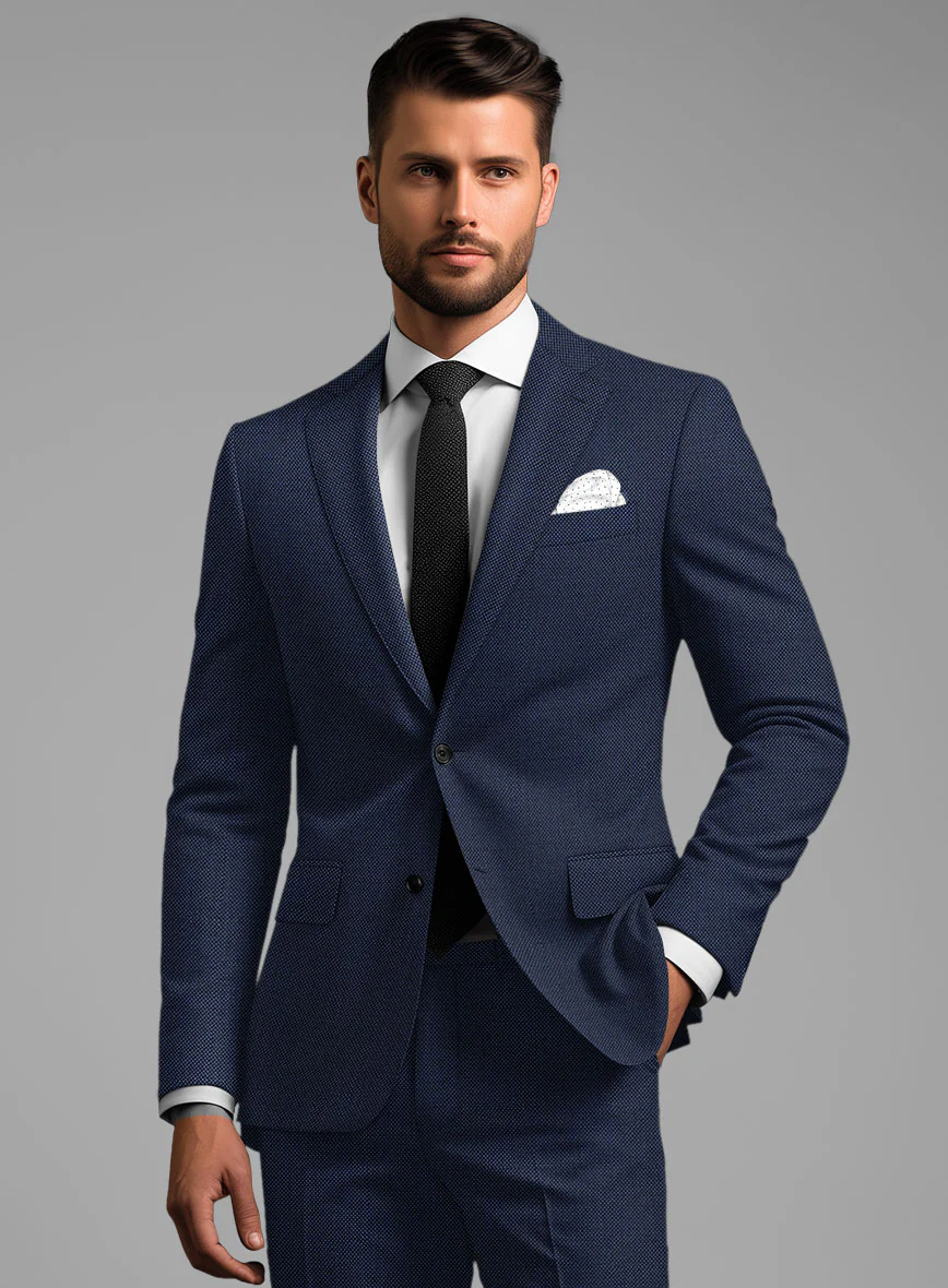Birdseye Wool Royal Blue Jacket - Image 2