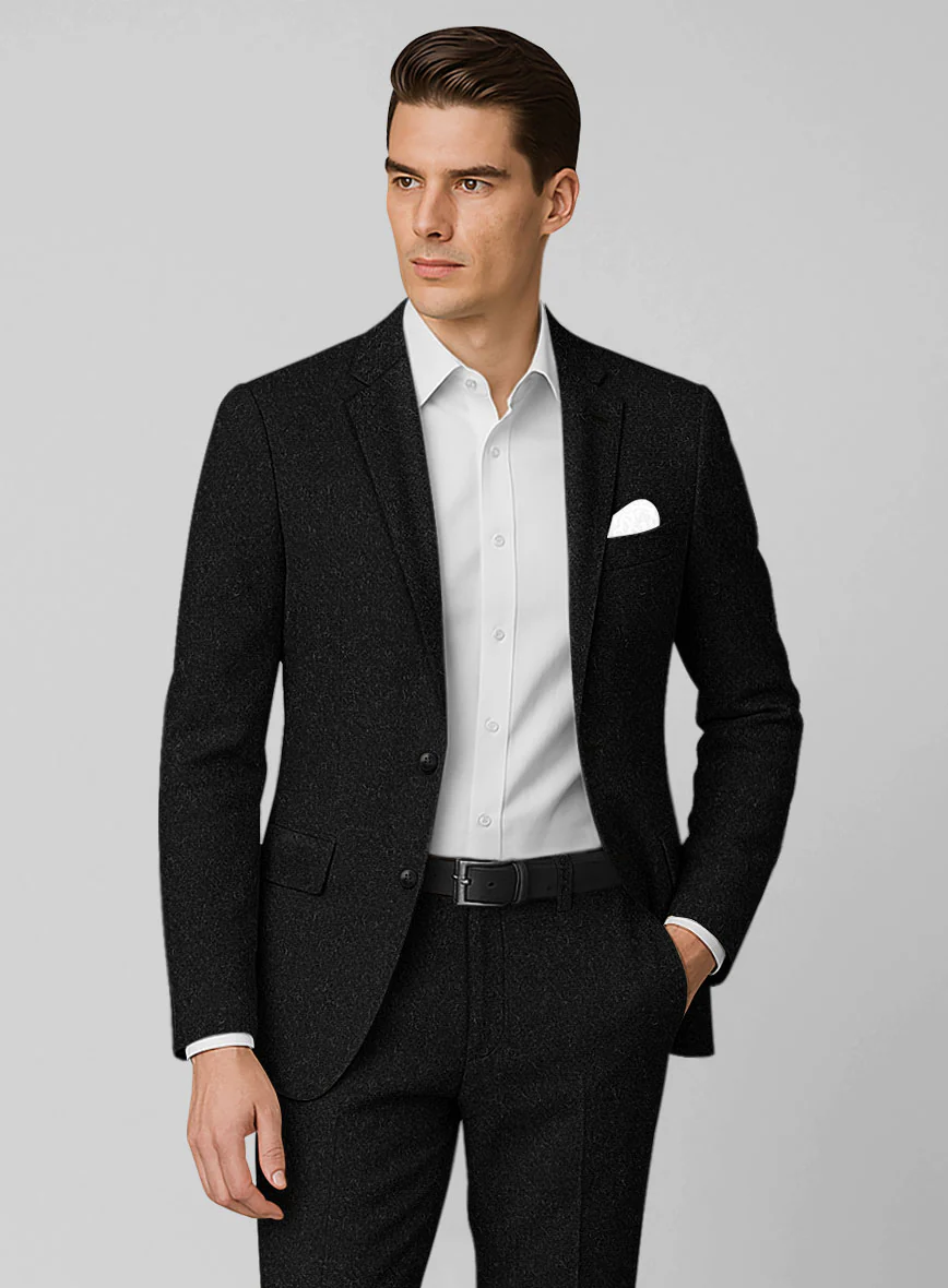Black Heavy Tweed Suit - Image 4