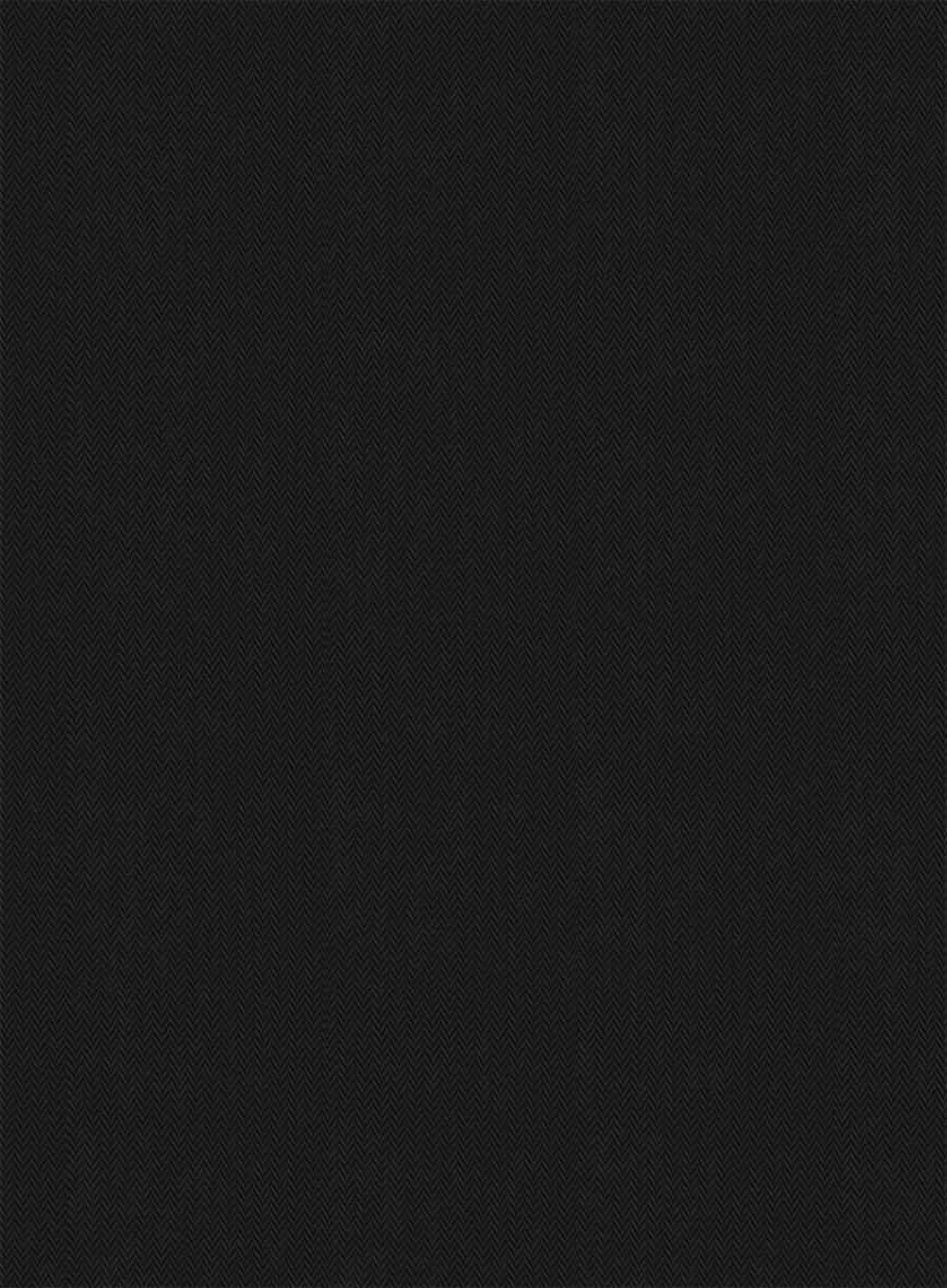 Black Herringbone Cotton Shirt - Image 4
