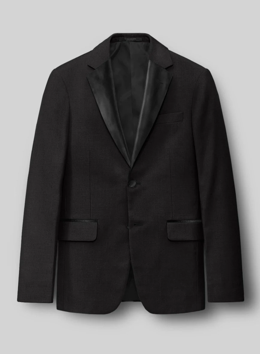 Black Merino Wool Tuxedo Jacket