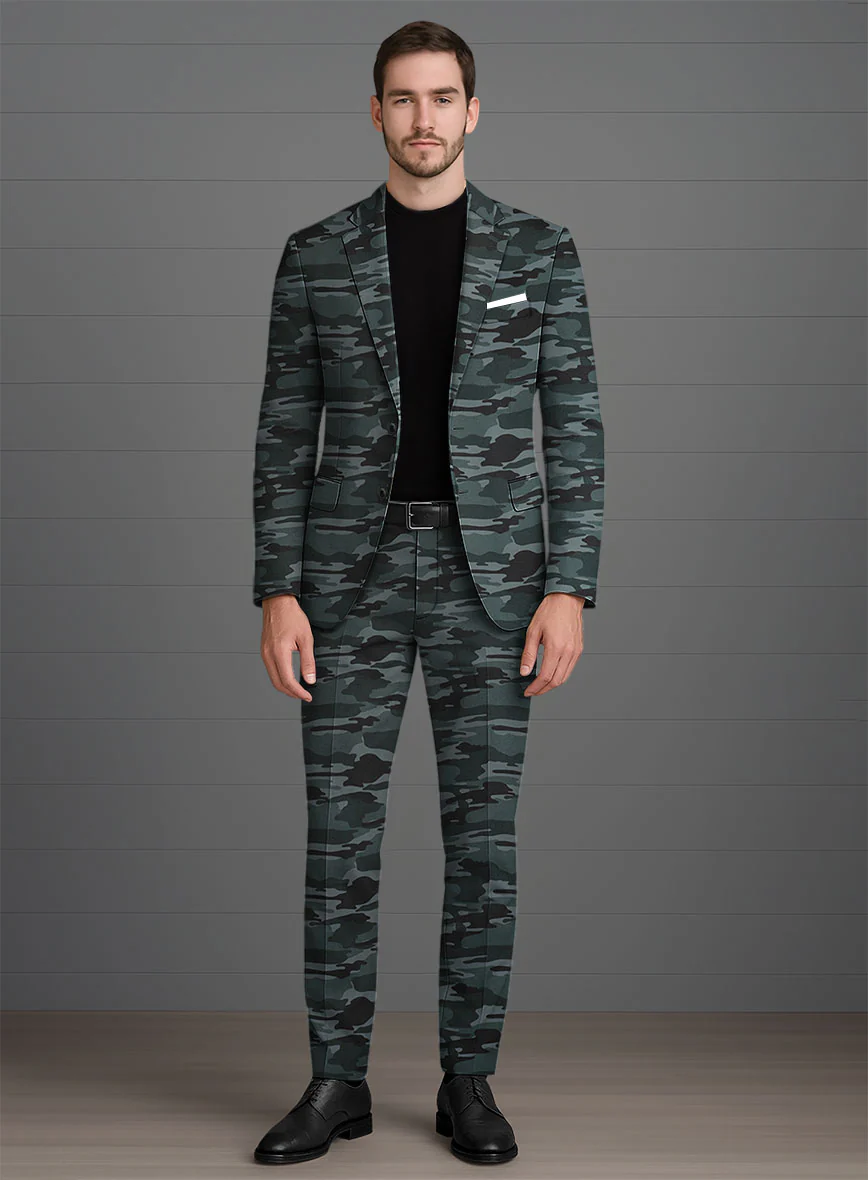 Blue Stretch Camo Suit