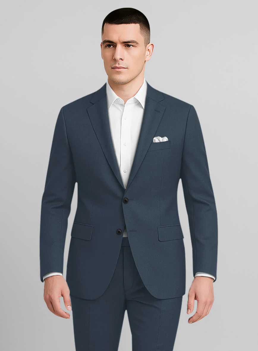 Blue Stretch Chino Suit - Image 3