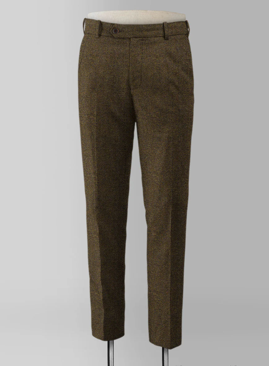 Bottle Brown Herringbone Tweed Suit - Image 9