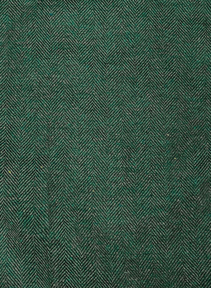 Bottle Green Herringbone Tweed Pants - Image 3