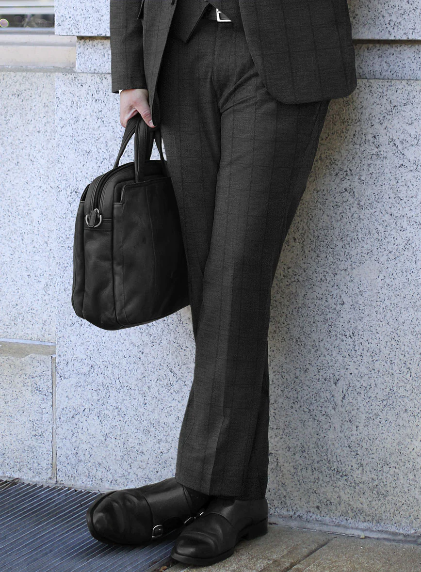 Bristol Anrico Charcoal Checks Pants - Image 2