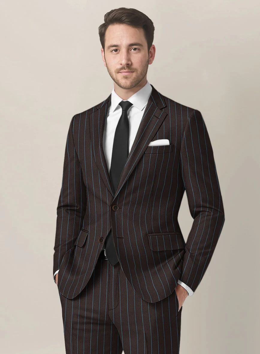 Bristol Brown Rope Stripe Suit - Image 3