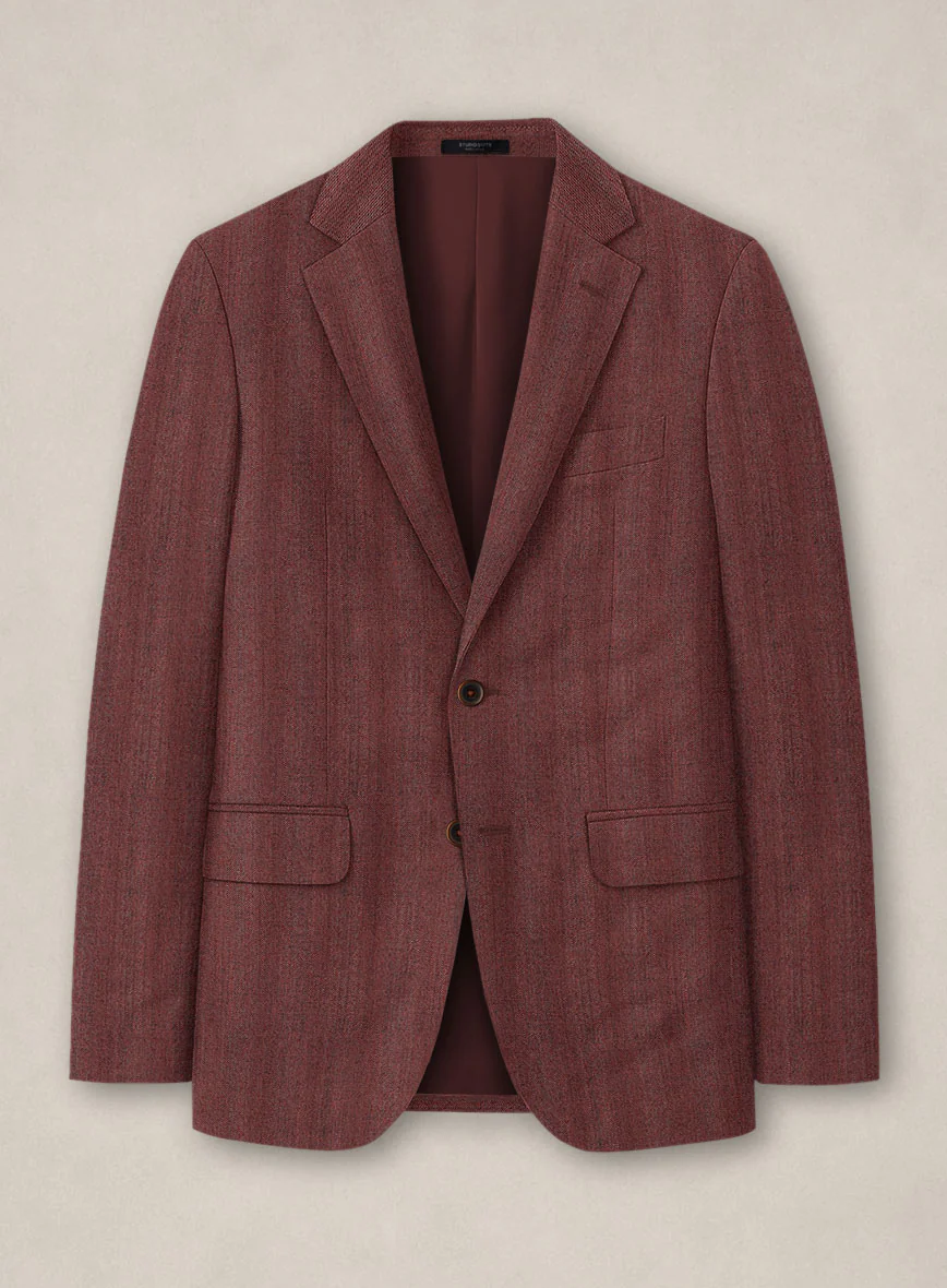 Bristol Burnt Maroon Herringbone Jacket
