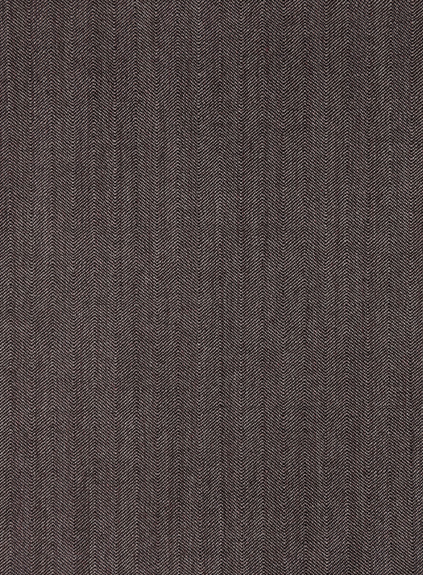 Bristol Dark Brown Herringbone Pants - Image 3