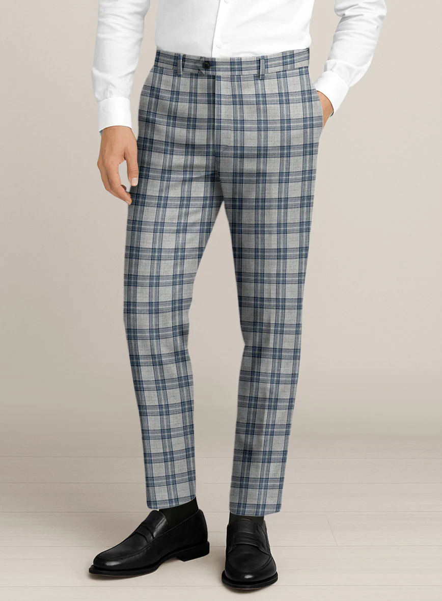 Bristol Gray Blue Check Pants