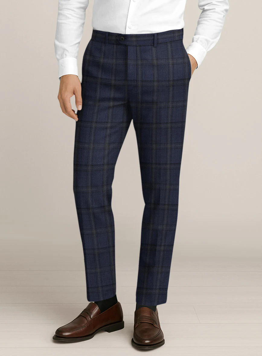 Bristol Navy Windowpane Pants
