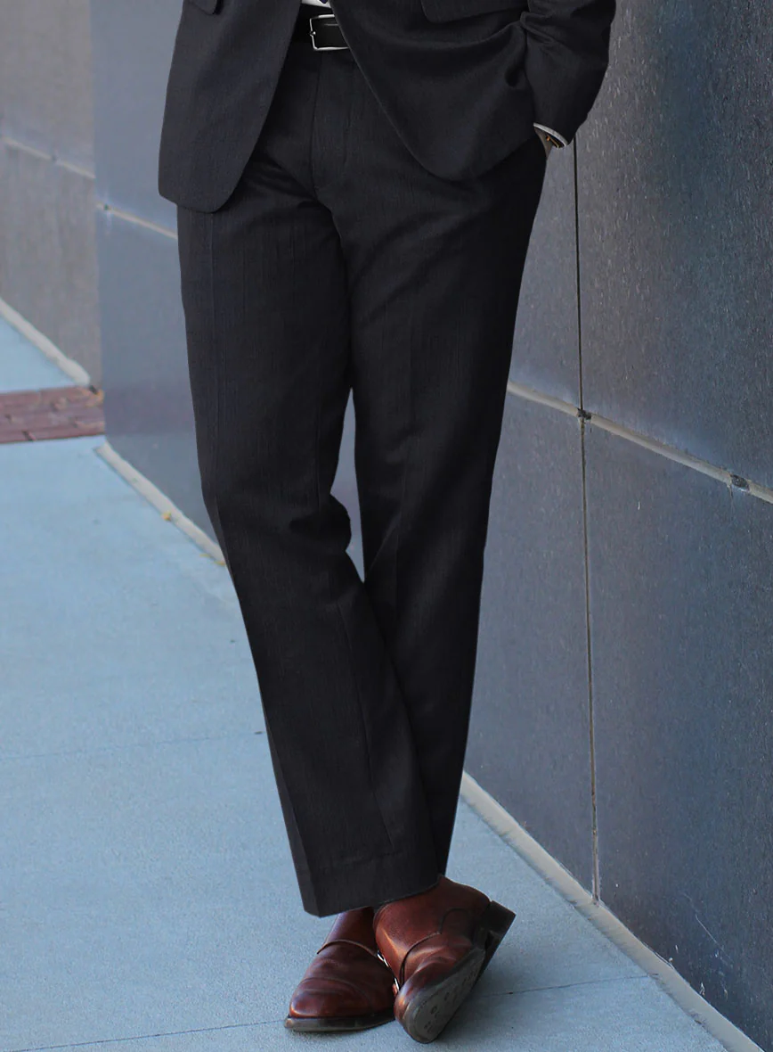 Bristol Umino Dark Blue Herringbone Pants - Image 2