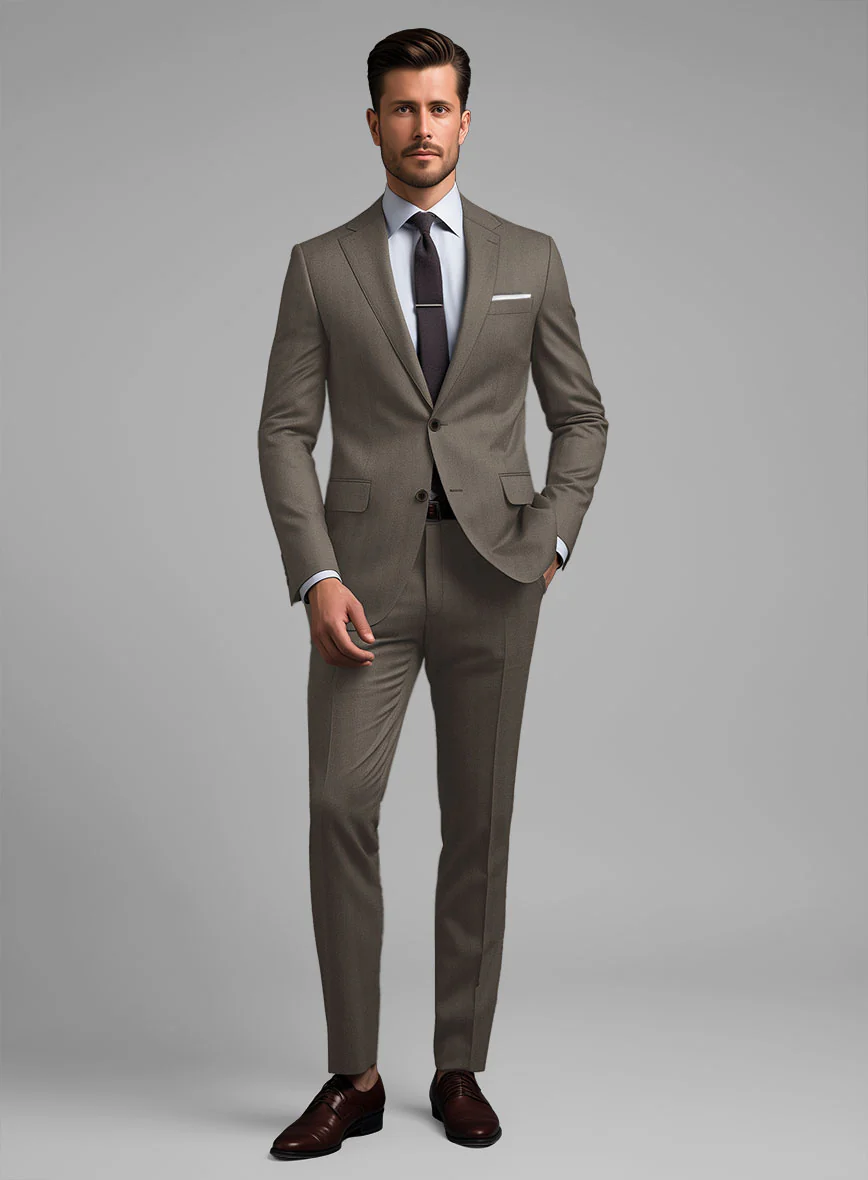 Brown Herringbone Suit