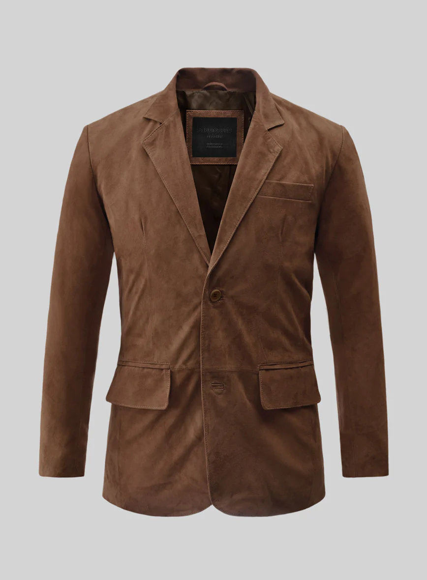 Brown Suede Leather Blazer