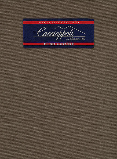 Caccioppoli Cotton Gabardine Dark Brown Suit - Image 4