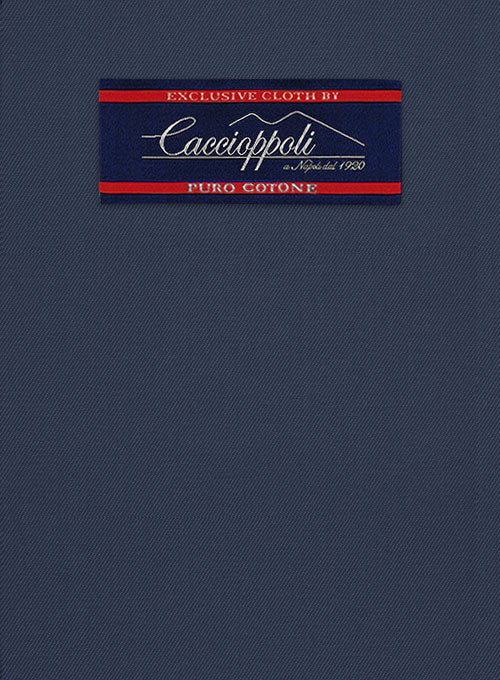 Caccioppoli Cotton Gabardine Marine Blue Pants - Image 2