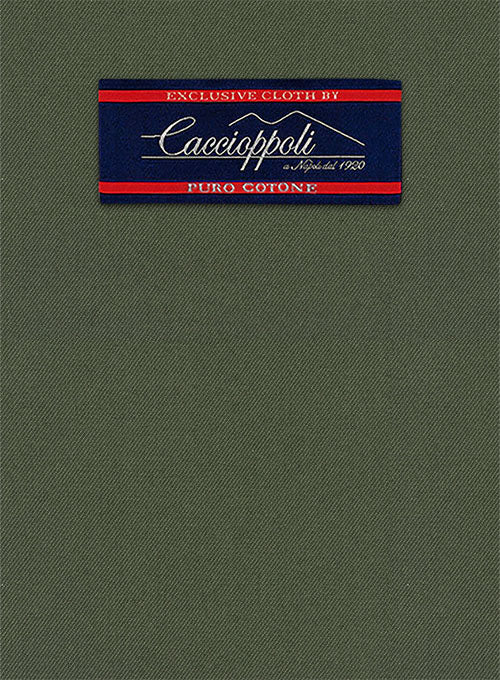 Caccioppoli Cotton Gabardine Oak Green Pants - Image 2