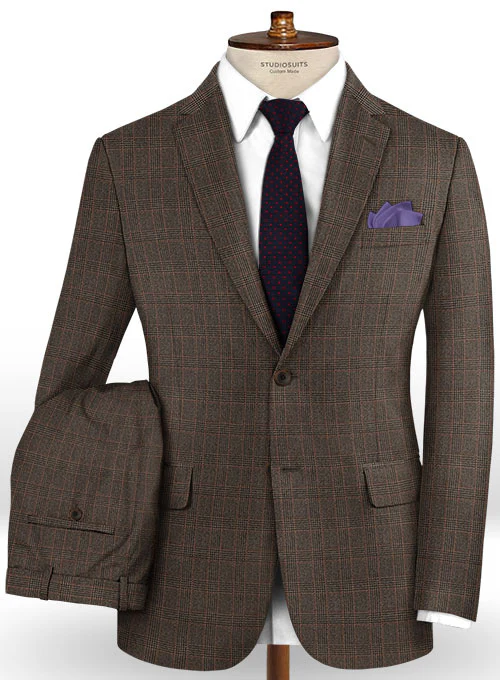 Caccioppoli Dapper Dandy Ingel Brown Wool Suit
