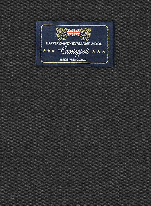Caccioppoli Dapper Dandy Nedro Charcoal Wool Pants - Image 7