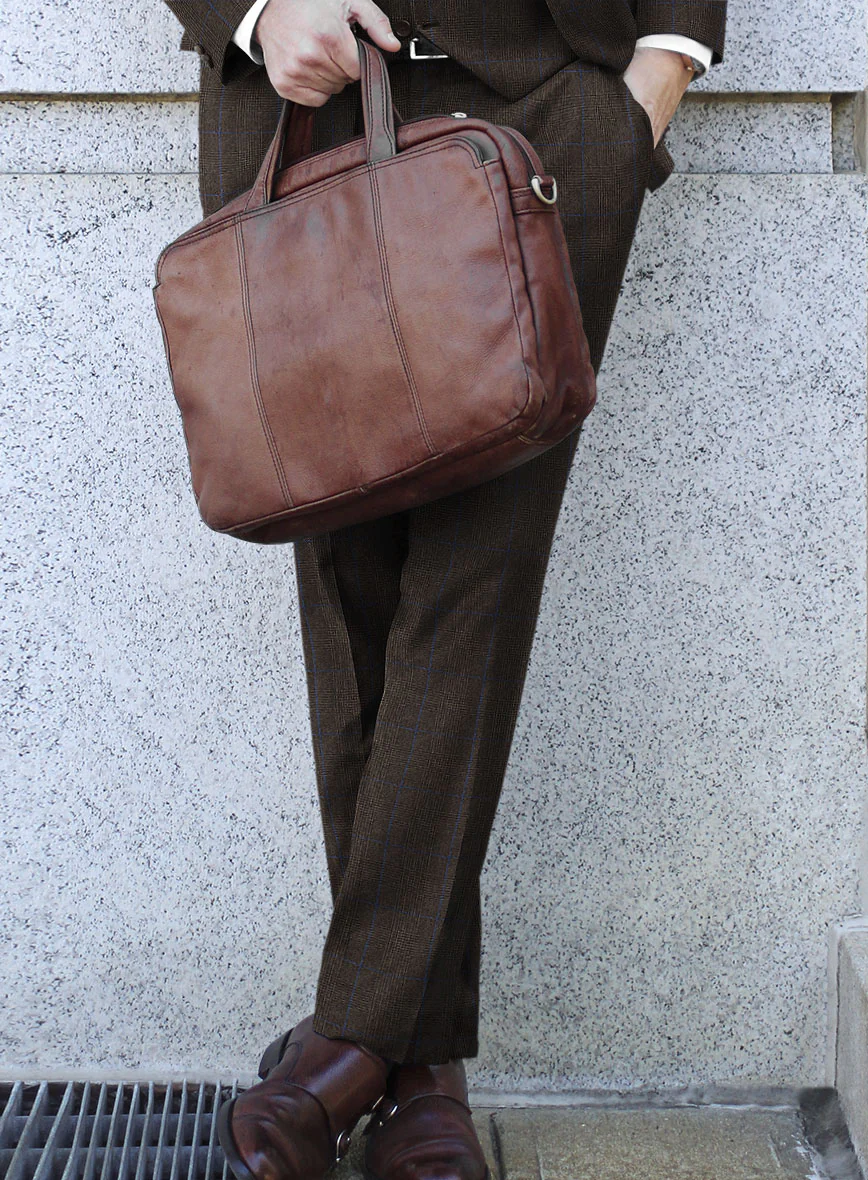 Caccioppoli Lenana Glen Brown Wool Suit - Image 4
