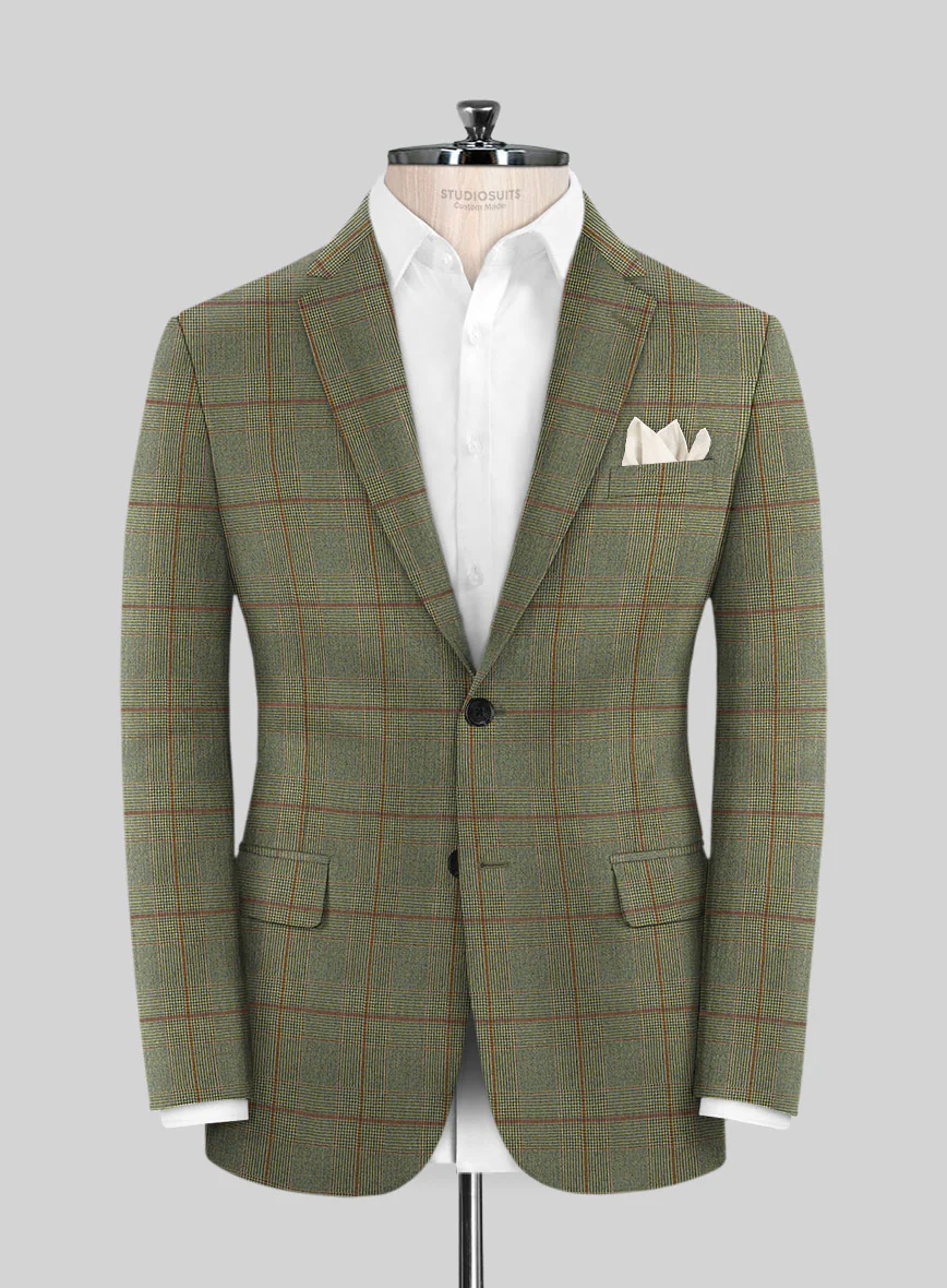 Caccioppoli Omari Glen Green Wool Jacket