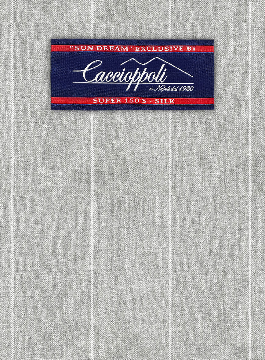 Caccioppoli Sun Dream Aistun Gray Wool Silk Jacket - Image 2