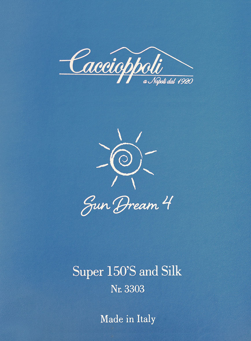 Caccioppoli Sun Dream Brinco Blue Wool Silk Suit - Image 7