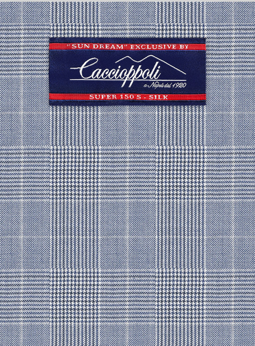 Caccioppoli Sun Dream Dorna Blue Wool Silk Pants - Image 2