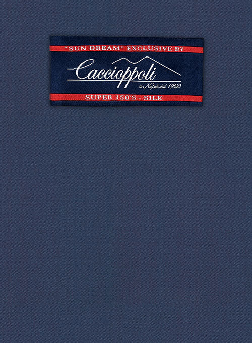 Caccioppoli Sun Dream Ink Blue Wool Silk Jacket - Image 2
