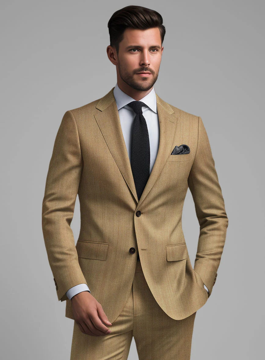 Caccioppoli Sun Dream Itodo Herringbone Wool Silk Suit - Image 3