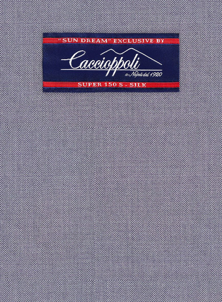 Caccioppoli Sun Dream Light Pastel Purple Wool Silk Pants - Image 3