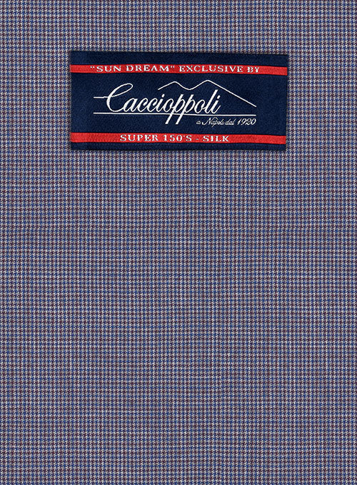 Caccioppoli Sun Dream Miola Blue Wool Silk Suit - Image 2