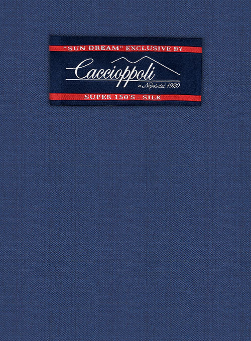 Caccioppoli Sun Dream Papina Casa Blue Wool Silk Pants - Image 5