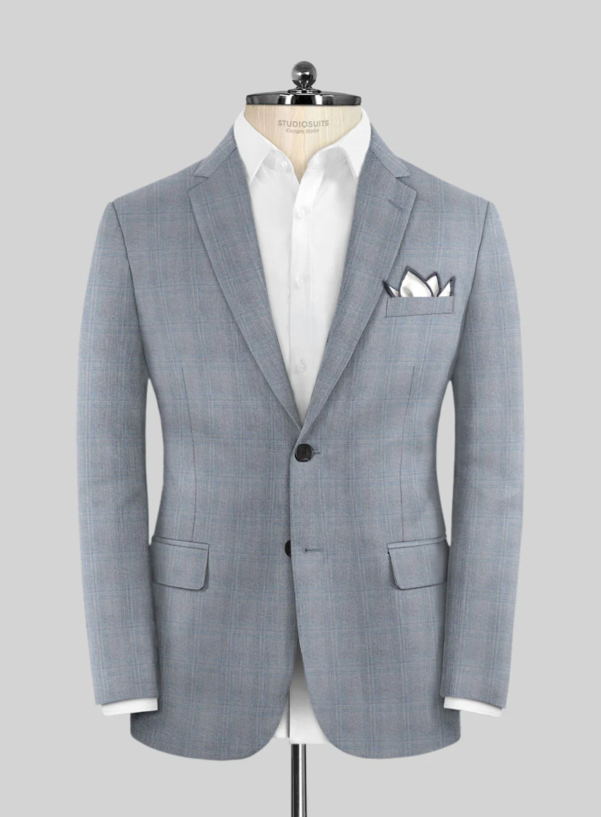 Caccioppoli Sun Dream Quirrt Light Blue Wool Silk Jacket