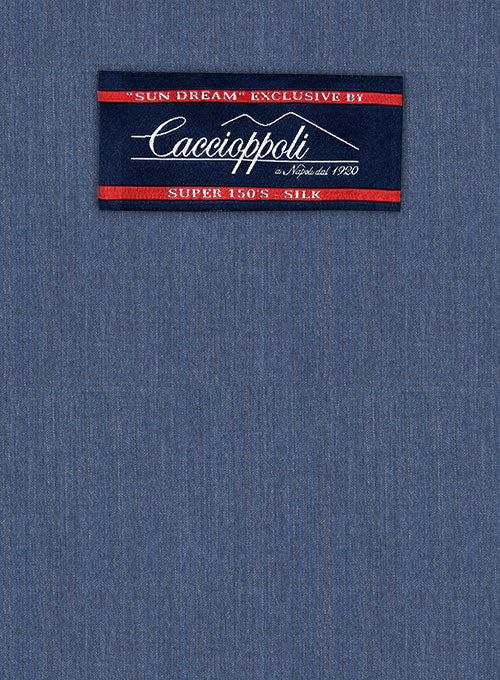 Caccioppoli Sun Dream Rafana Blue Wool Silk Suit - Image 2