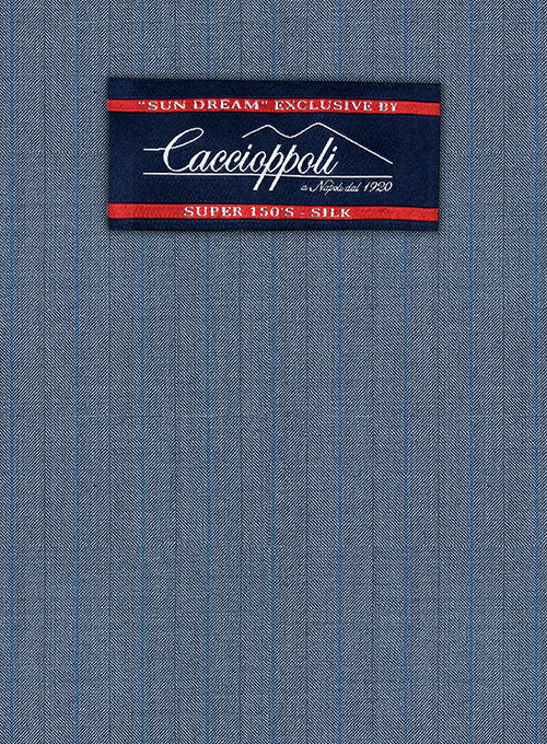 Caccioppoli Sun Dream Risca Blue Wool Silk Jacket - Image 2