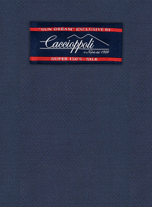 Caccioppoli Sun Dream Zoncci Blue Wool Silk Pants - Image 5