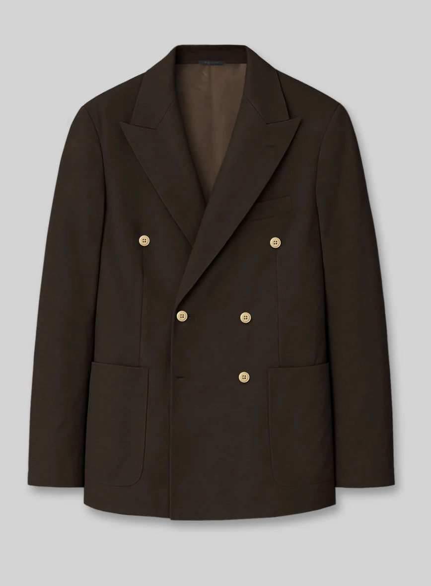 Caffe Brown Stretch Chino Double Breasted Jacket