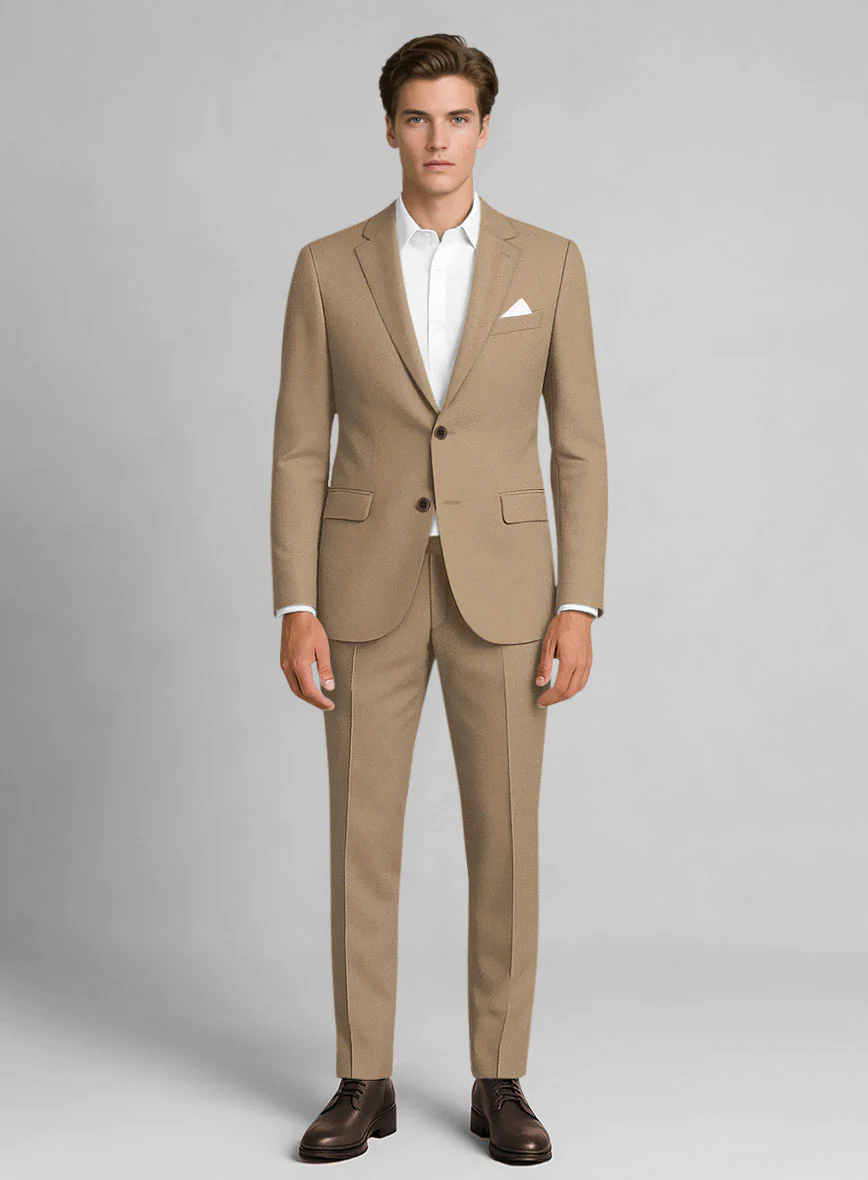 Camel Khaki Stretch Chino Suit