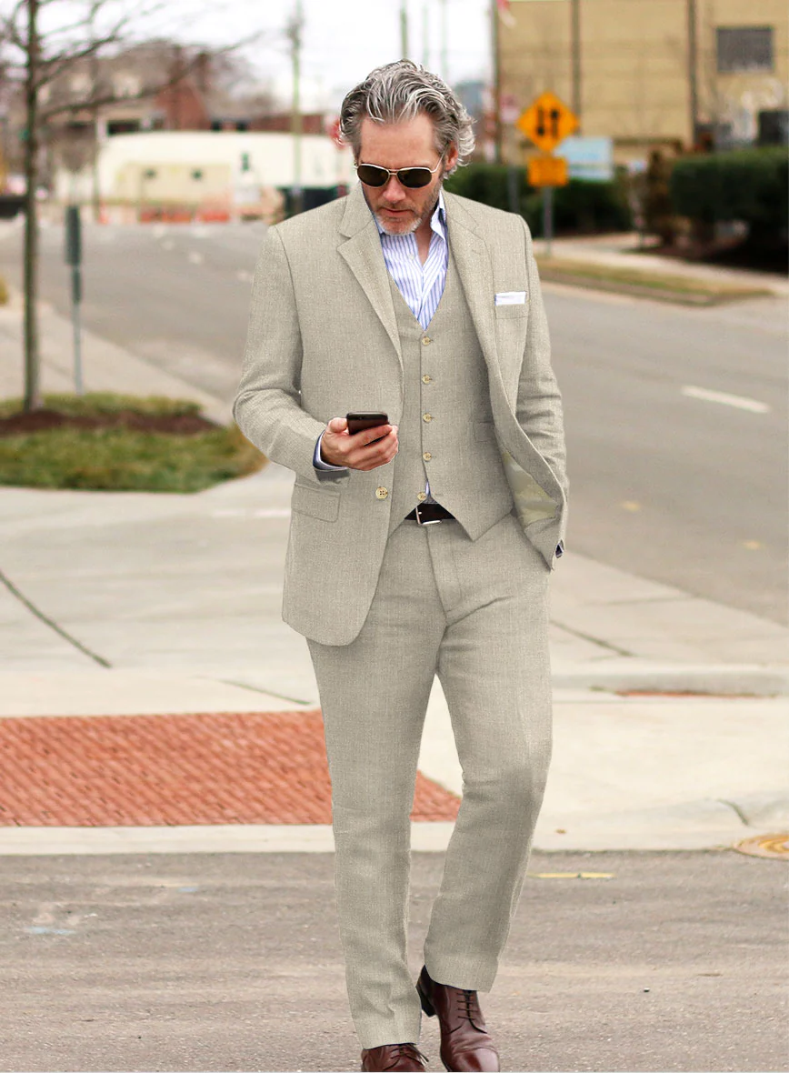 Campari Oatmeal Linen Suit - Image 2