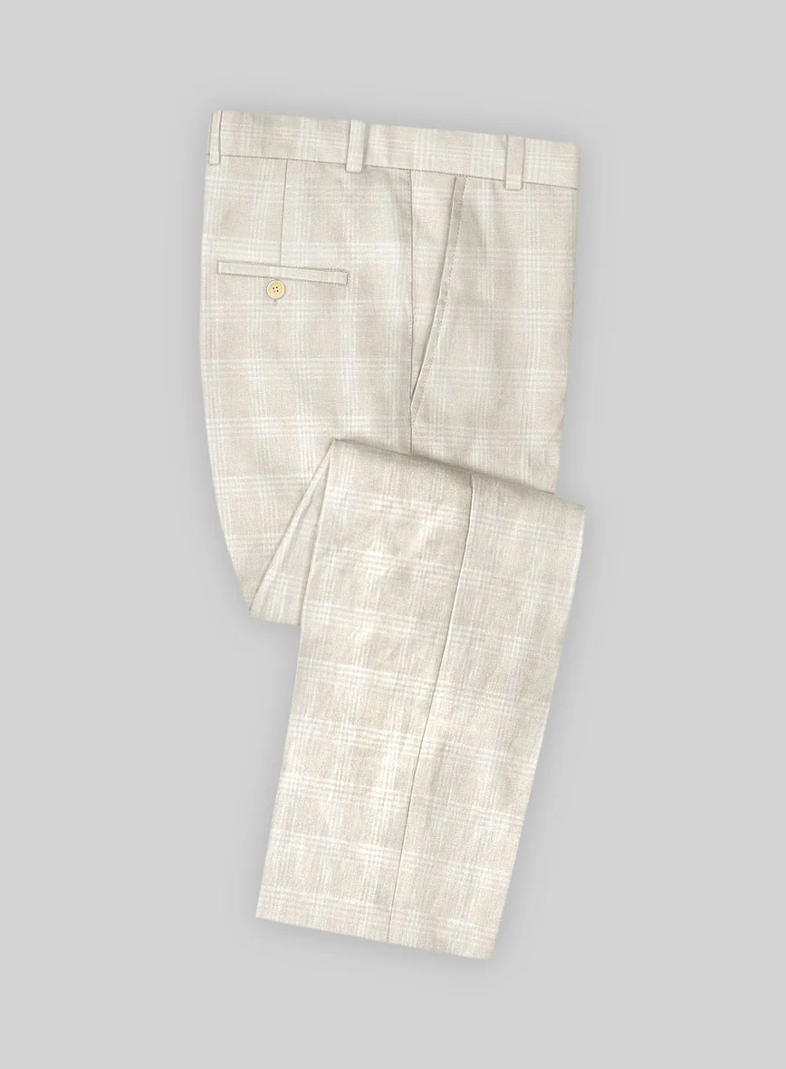 Campari Summer Checks Linen Pants