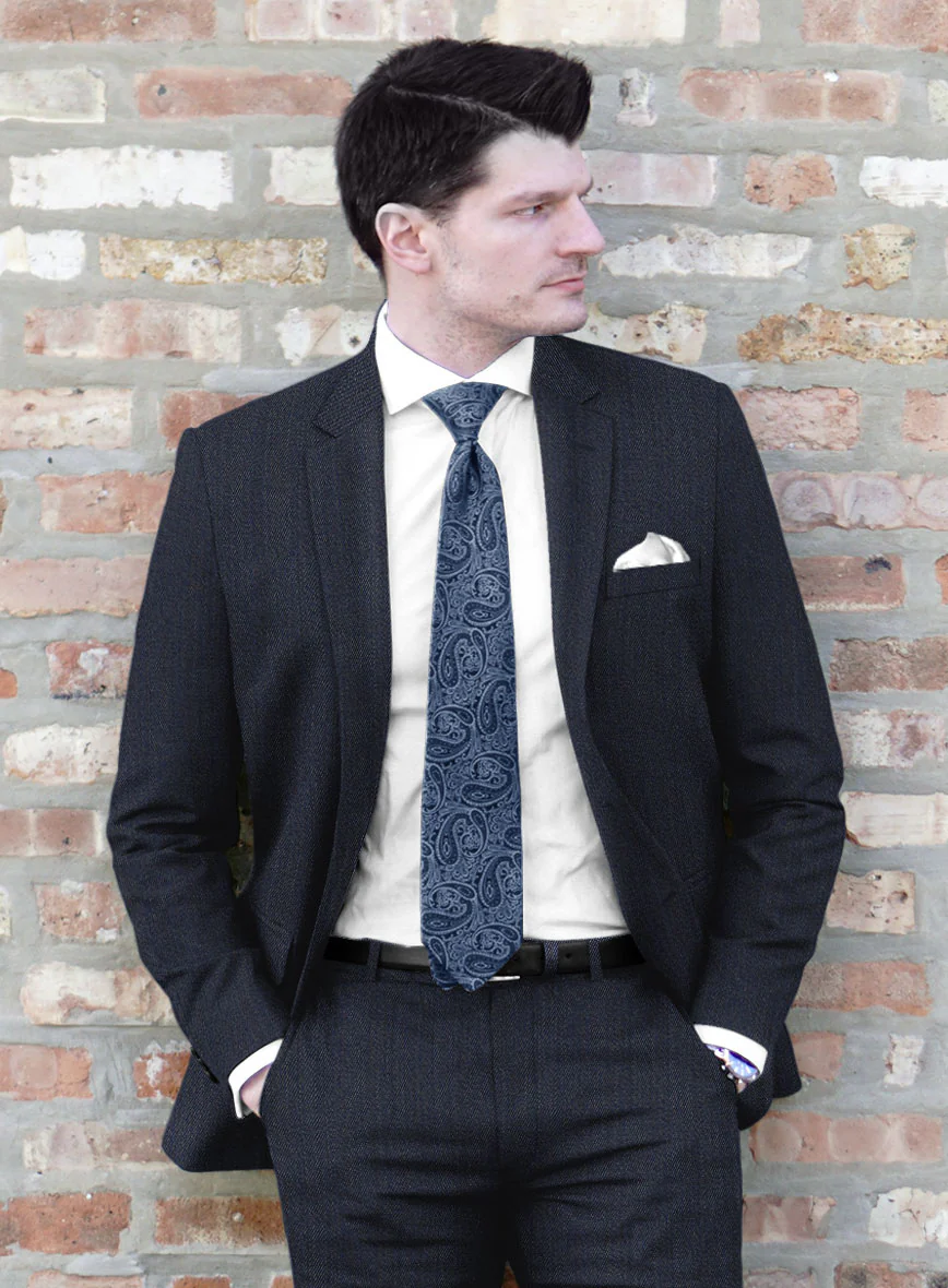 Cavalry Twill Dark Blue Wool Suit - Image 4
