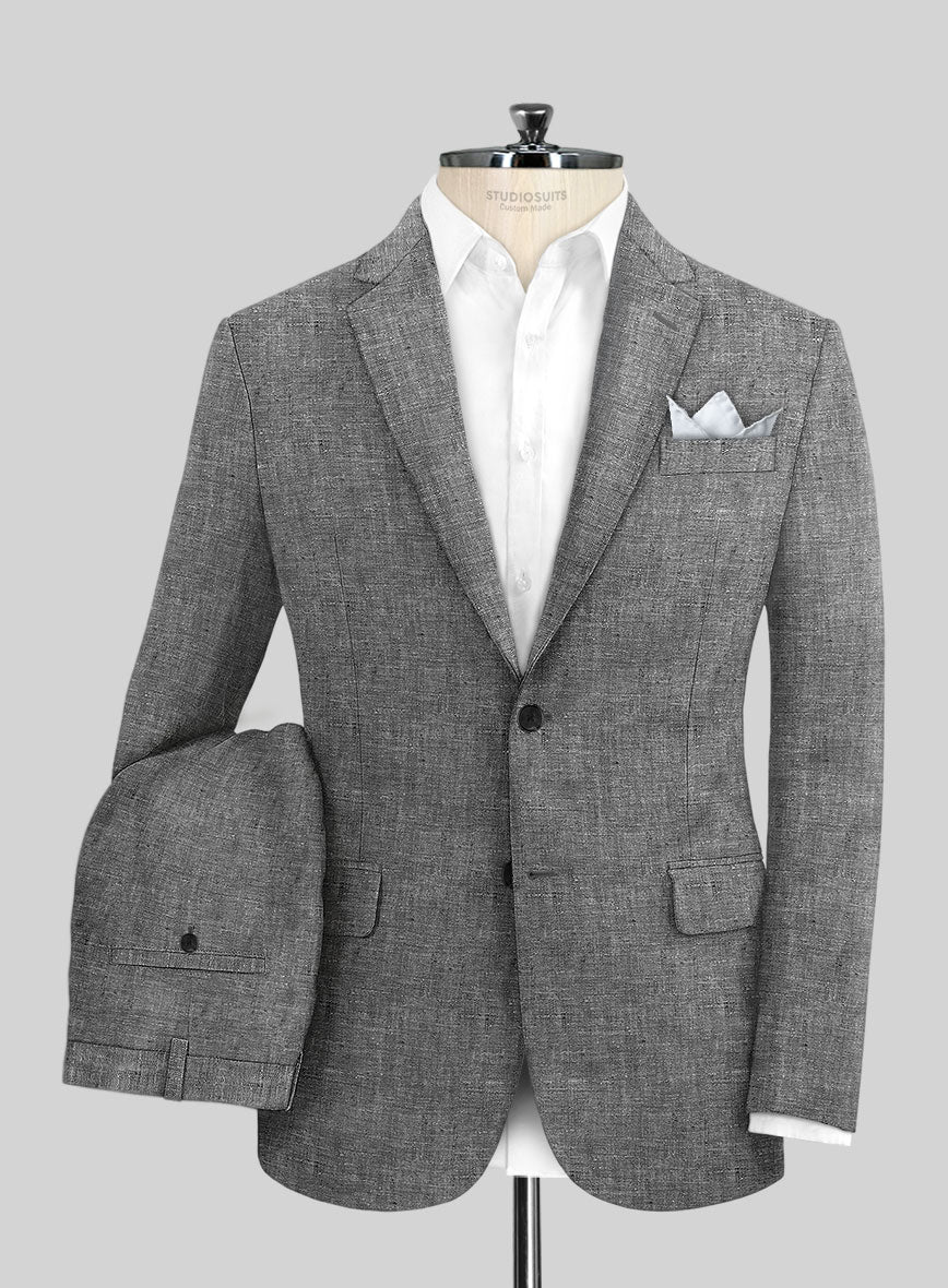 Chambray Black Linen Suit - Image 2