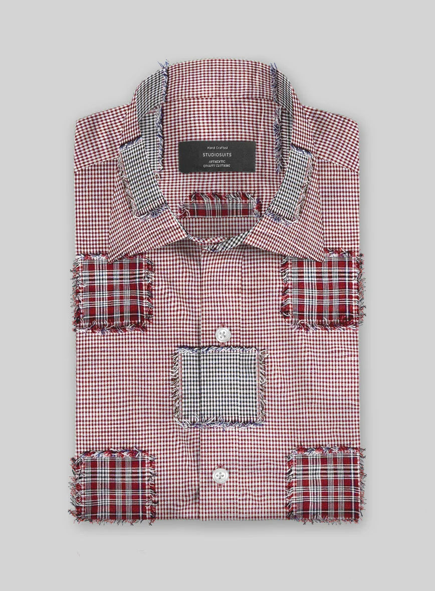 Cherrywood Check Patchwork Cotton Shirt